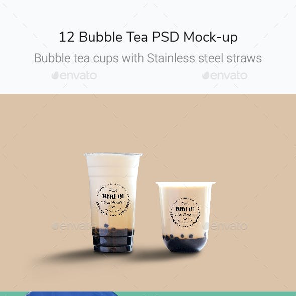 Straw cup pearl milk tea ice cream dessert hand drawn. 50 Best Bubble Tea Mockup Templates Graphic Design Resources