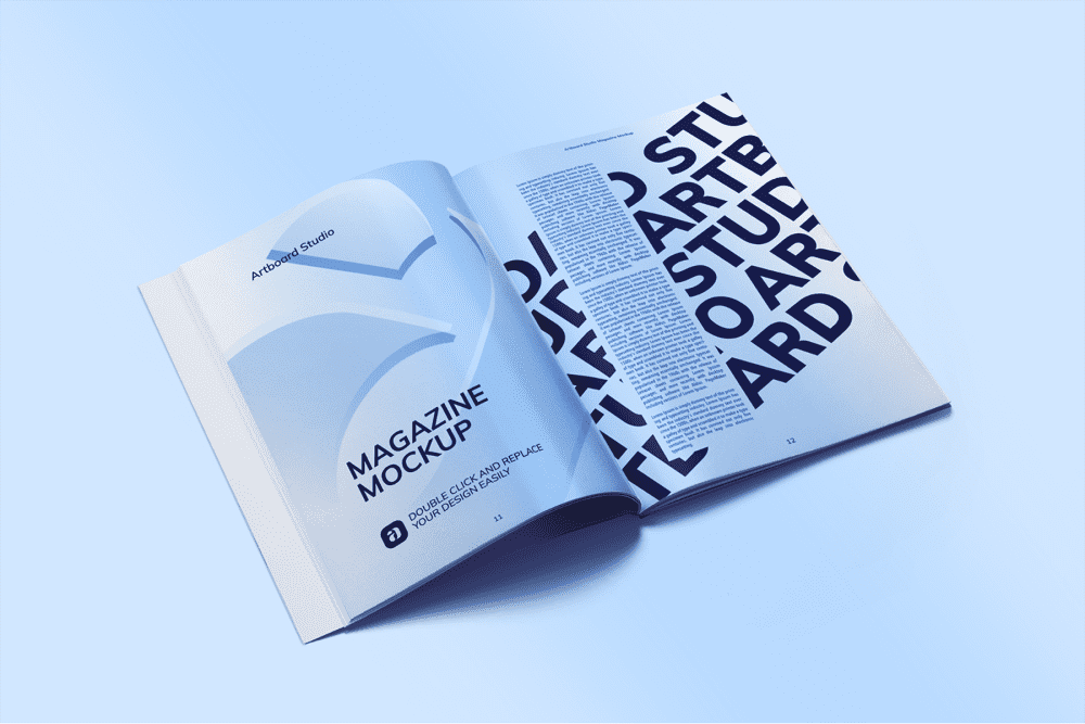 Free open square magazine mockup (psd) · magazines. Open Magazine Mockup Scene