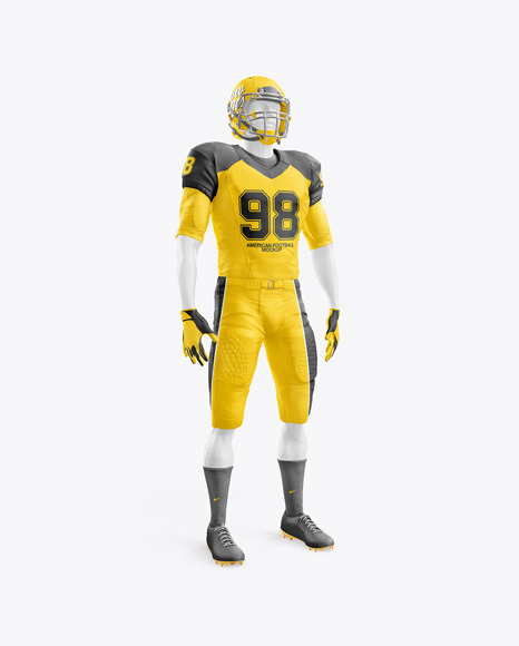 Free for commercial use high quality images American Football Kit Mockup With Mannequin Half Side View