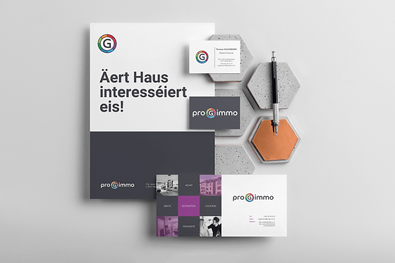 Logo and mockup charte graphique creation icone identité visuelle llustration logo mockup. Marque Strategie Progcom