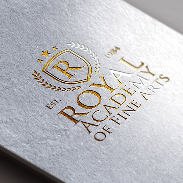 A photorealistic gold foil embossed logo mockup on a textured paper. Free Gold Foil Logo Mockup Freebies Psd