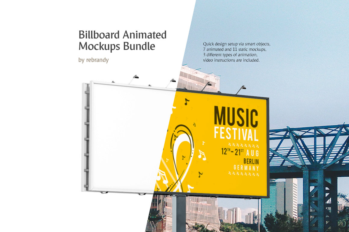 Psd file consists of smart objects. Billboard Animated Mockups Bundle Mock Up By Rebrandy For Photoshop Purchase Download And Use